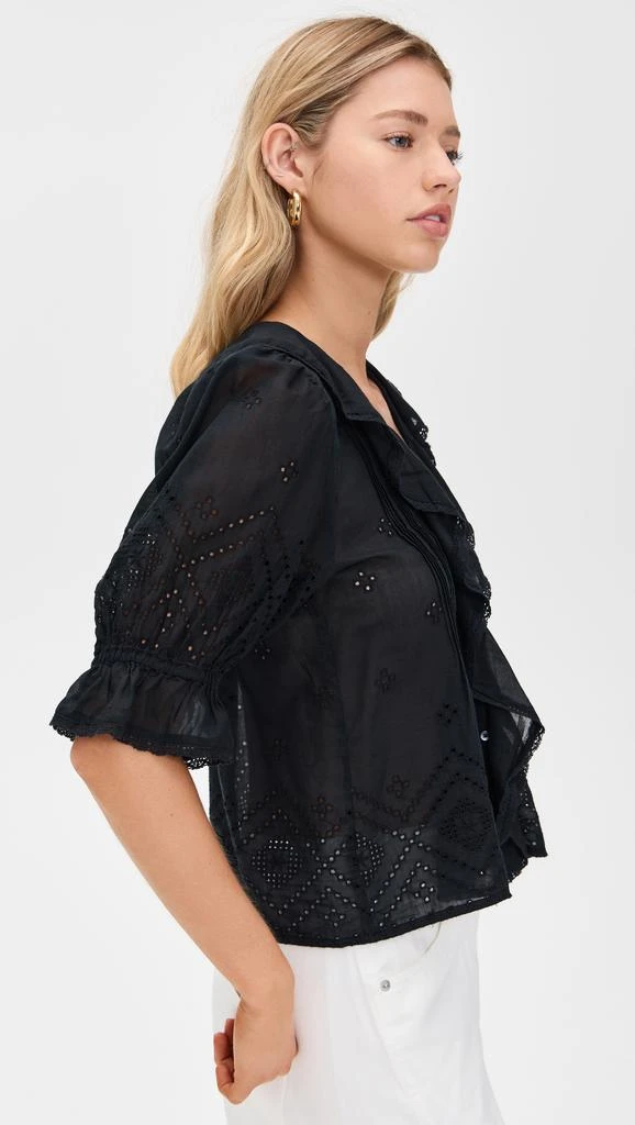 Madewell Pintucked Ruffled Puff Sleeve Top 3