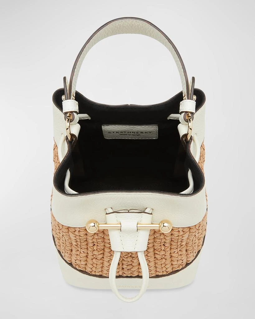 Strathberry Lana Osette Raffia & Leather Bucket Bag 3
