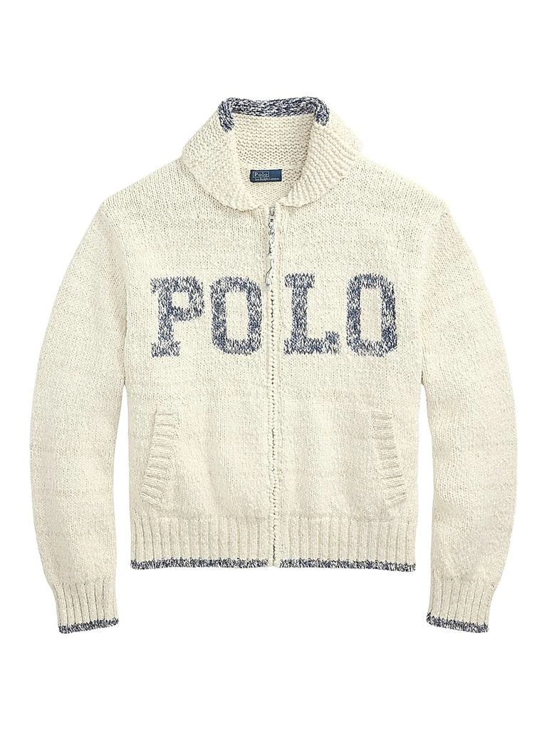 Ralph Lauren Logo Cotton-Knit Zip-Up Cardigan 1