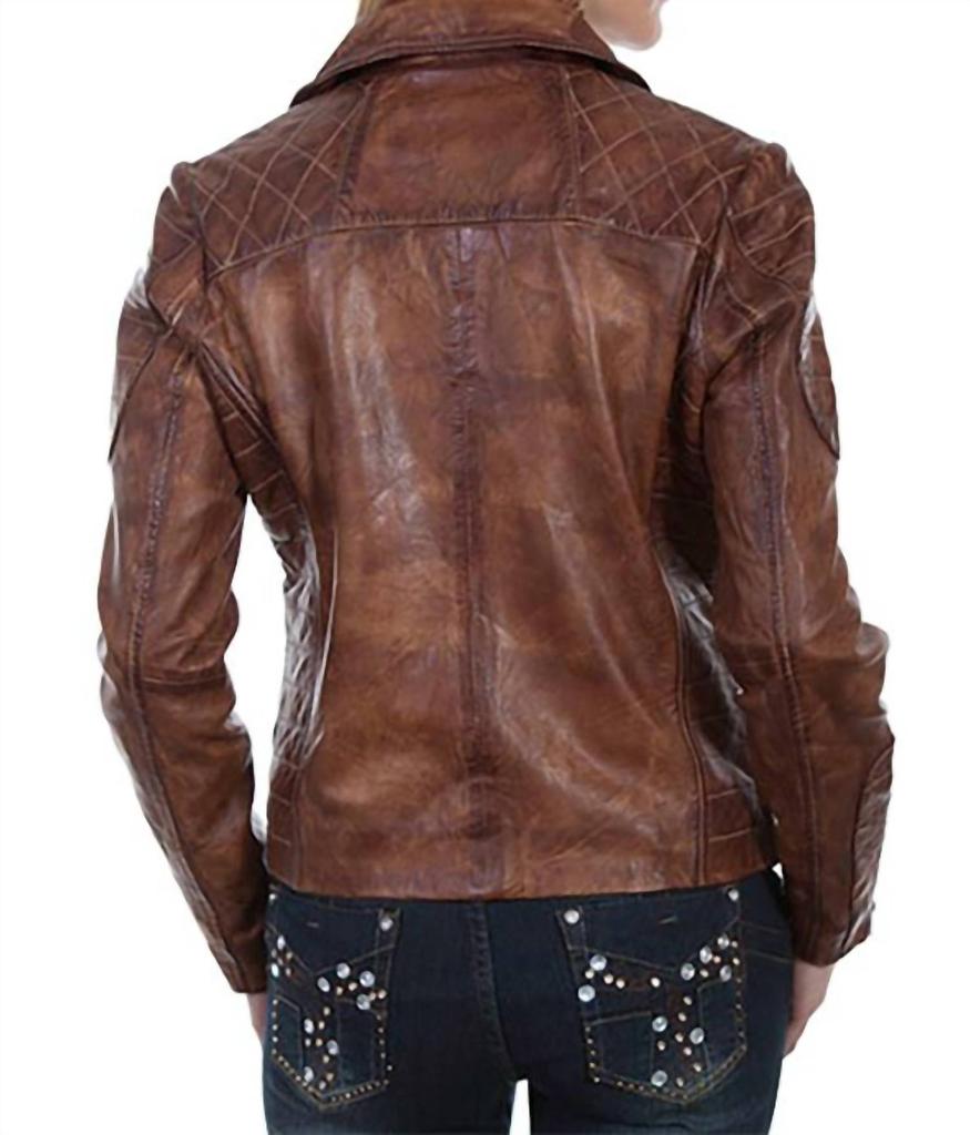 Scully Scully - Women's Sanded Leather Motorcycle Style Jacket