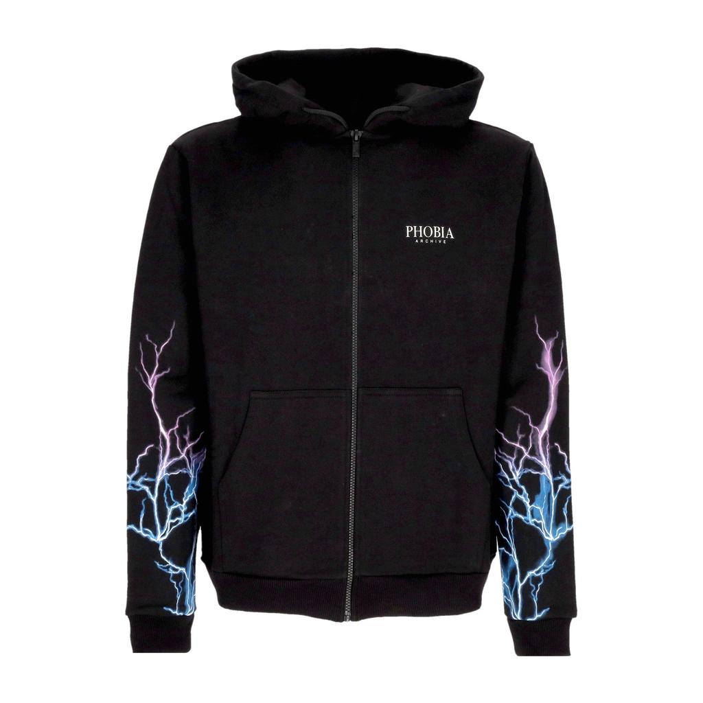PHOBIA Men's Lightweight Zip Hoodie Lightning Zip Hoodie Black/blue/purple