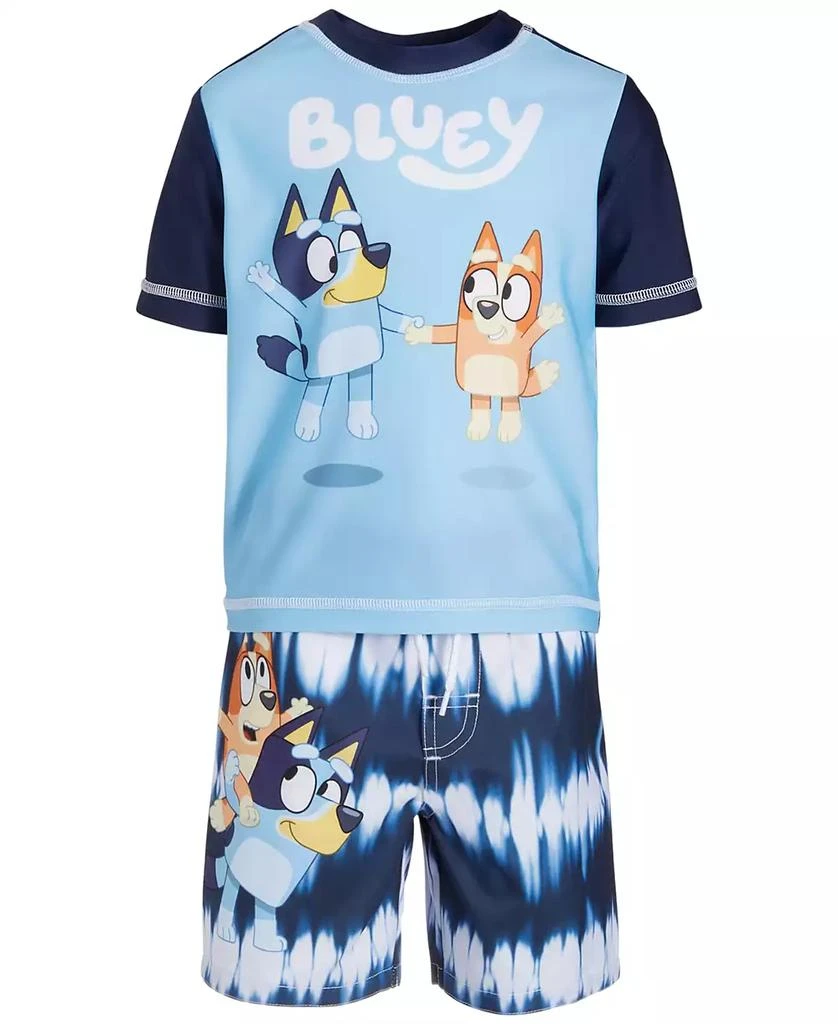 Bluey Toddler Boys Rash Guard & Swim Trunks, 2 Piece Set 1