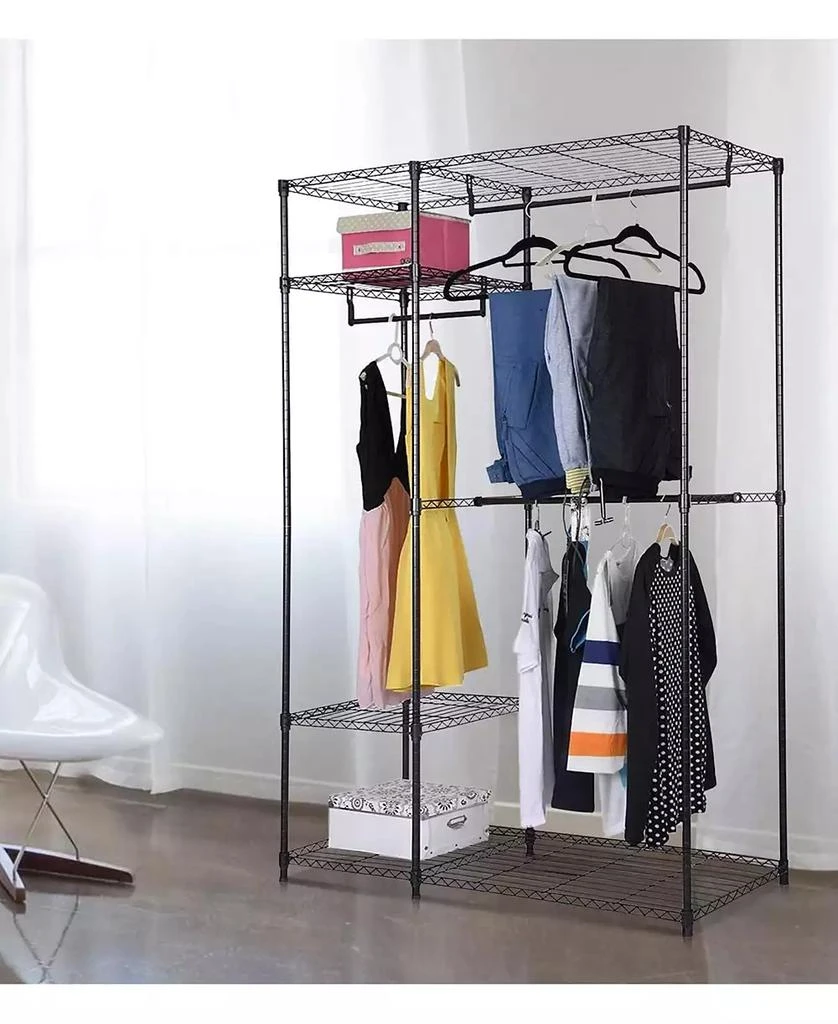 SUGIFT Portable Steel Closet Hanger Storage Rack Organizer 4