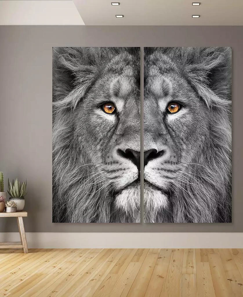 Empire Art Direct King Of The Jungle Ab Frameless Free Floating Tempered Glass Panel Graphic Wall Art, 72" x 36" x 0.2" Each 5