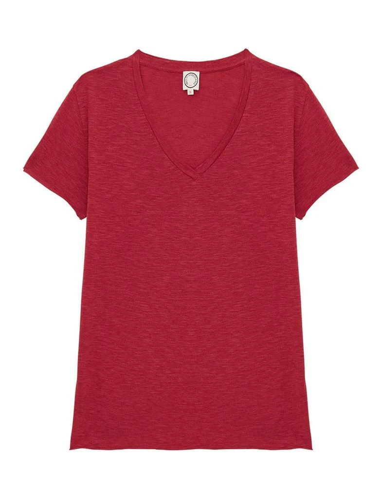 INES DE LA FRESSANGE PARIS Katalina Raspberry V-neck T-shirt 1