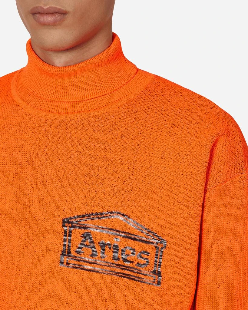 Aries Temple Fluro Turtleneck Sweater Orange 5
