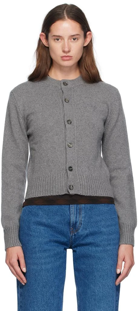 AMI Gray Cashmere Ami de Cœur Cardigan 1