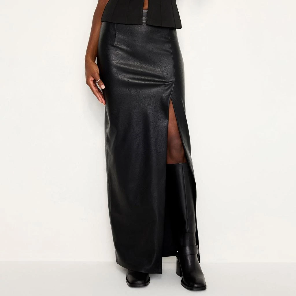 Good American Good American Faux Leather Maxi Skirt 1