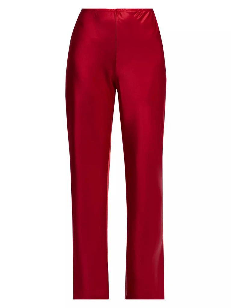 Reformation Gale Satin Mid-Rise Straight-Leg Pants 1