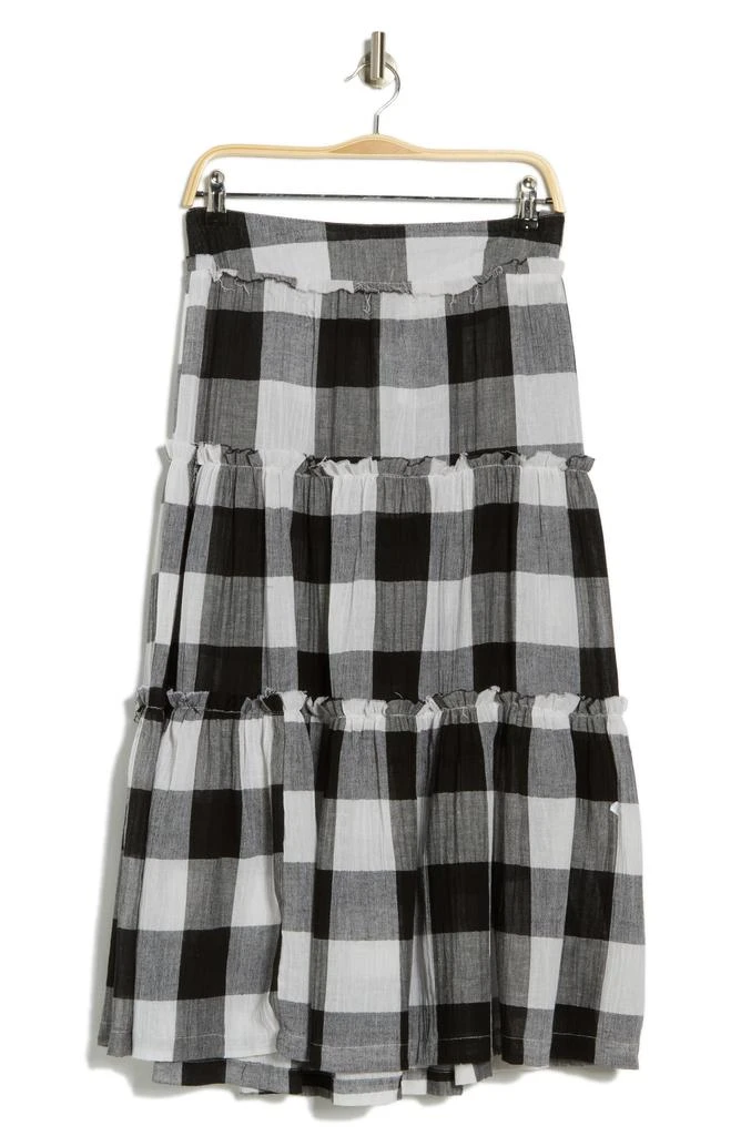 ASOS Gingham Tiered Cotton Maxi Skirt 3