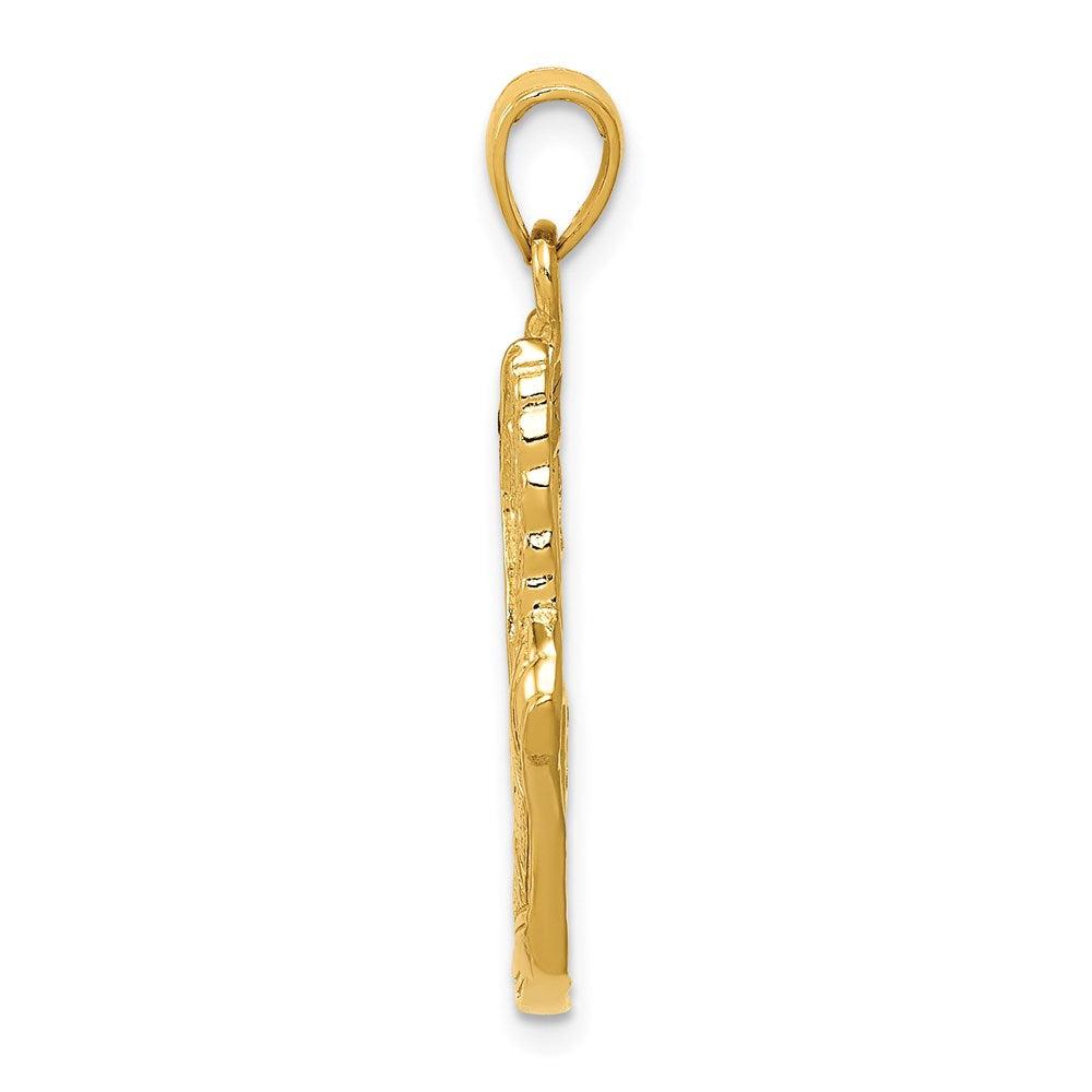 Diamond2Deal 14k Yellow Gold Polished Running Shoe Pendant