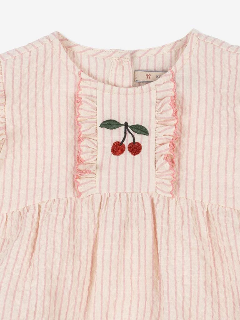 Konges Slojd Baby Girls Ellie Frill Romper in Pink 4