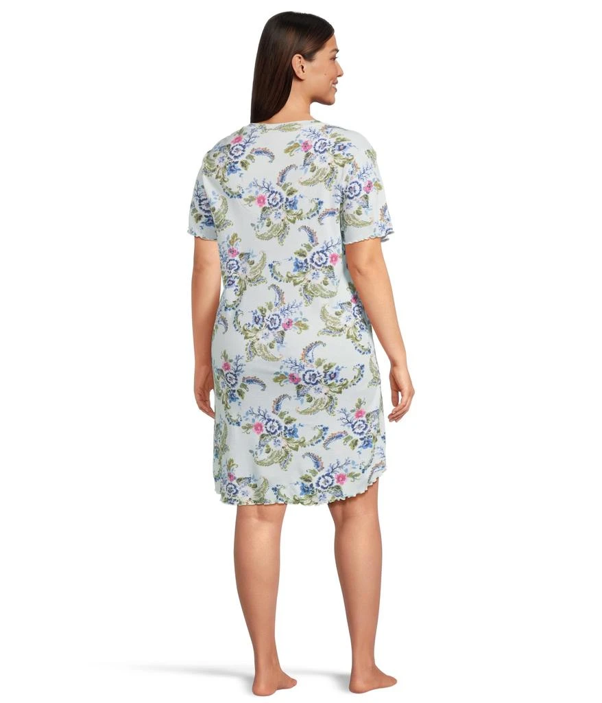Karen Neuburger Plus Size Paisley Dreams Short Sleeve Sleepshirt With Lettuce Edges 3