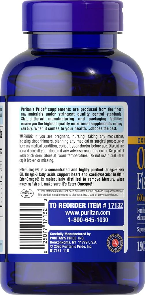 Puritan's Pride 2X Strength Omega 3 Fish Oil 180 count 5