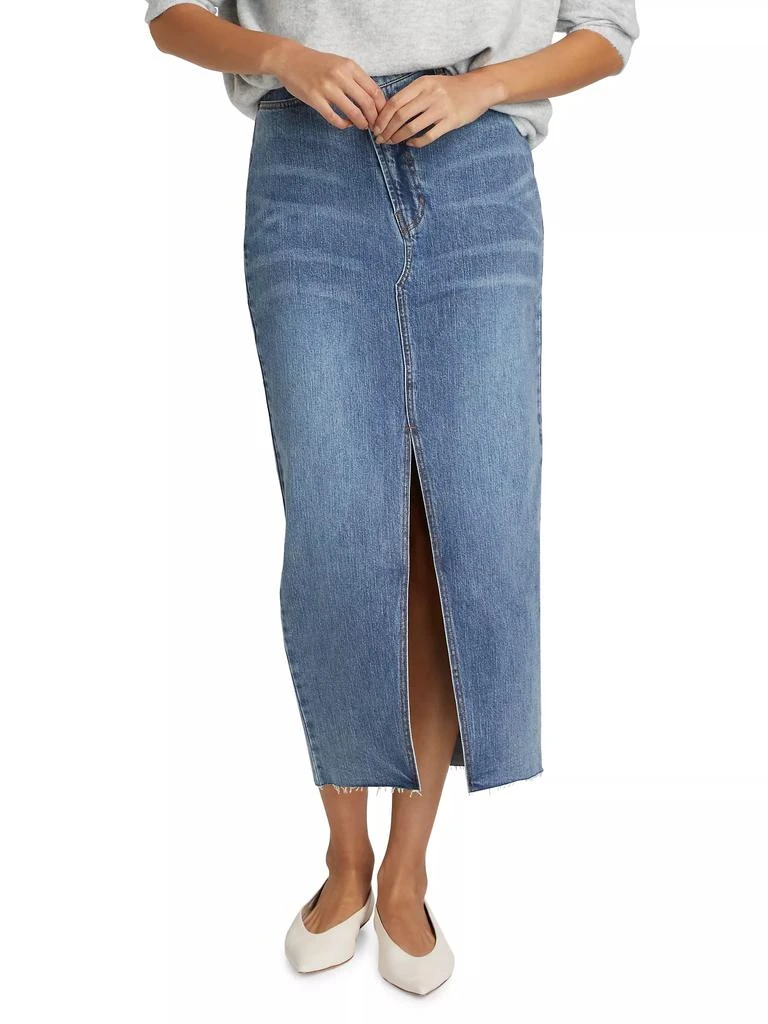 The Normal Brand Denim Raw-Cut Midi-Skirt 3