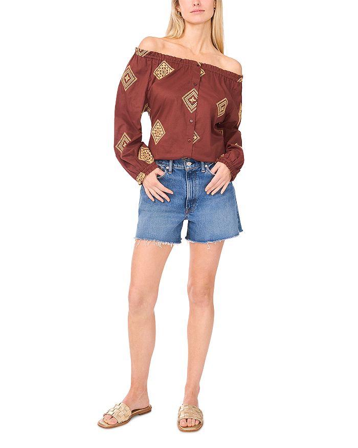 Vince Camuto Button Up Off-the-Shoulder Top