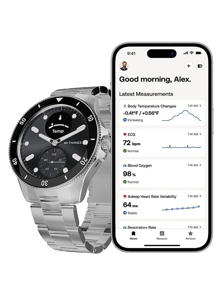 Withings Scanwatch Nova Premium Heart Health Hybrid Smartwatch - 42MM 2
