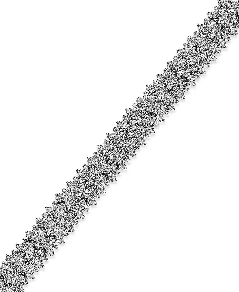 Macy's Diamond Accent Flex Bracelet in Sterling Silver-Plated Brass