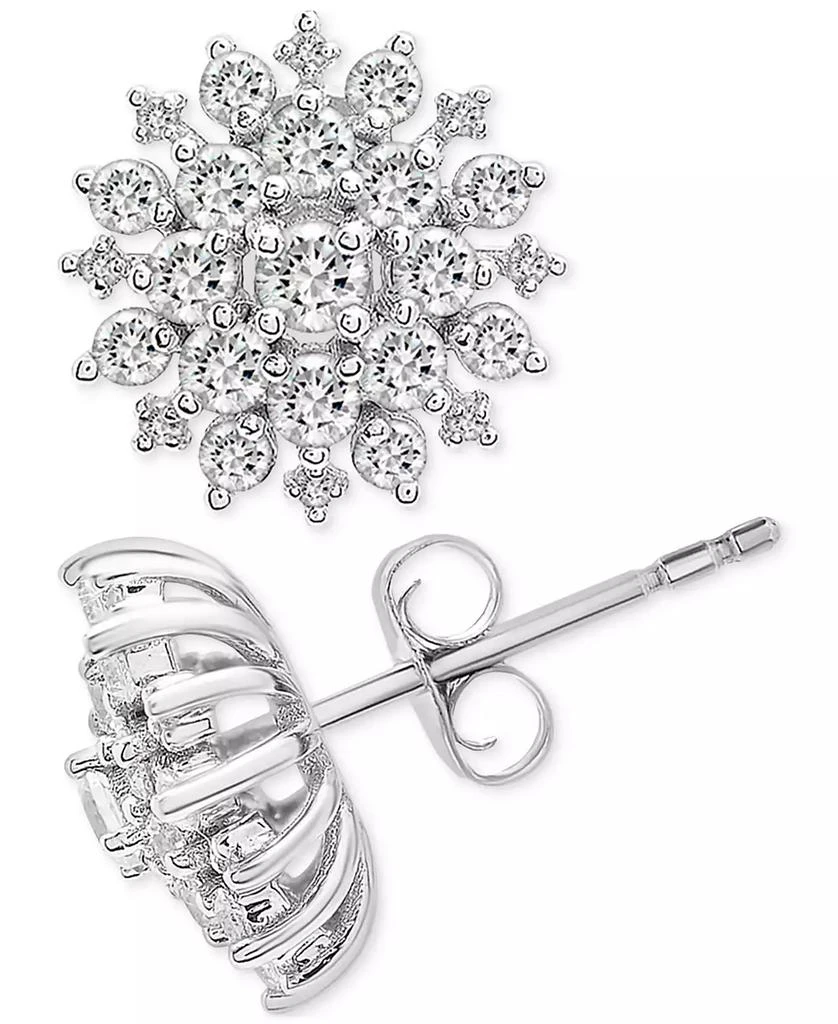 Macy's 2-Pc. Set Diamond Cluster Pendant Necklace & Matching Stud Earrings (1 ct. t.w.) in 14k White Gold, Created for Macy's 2