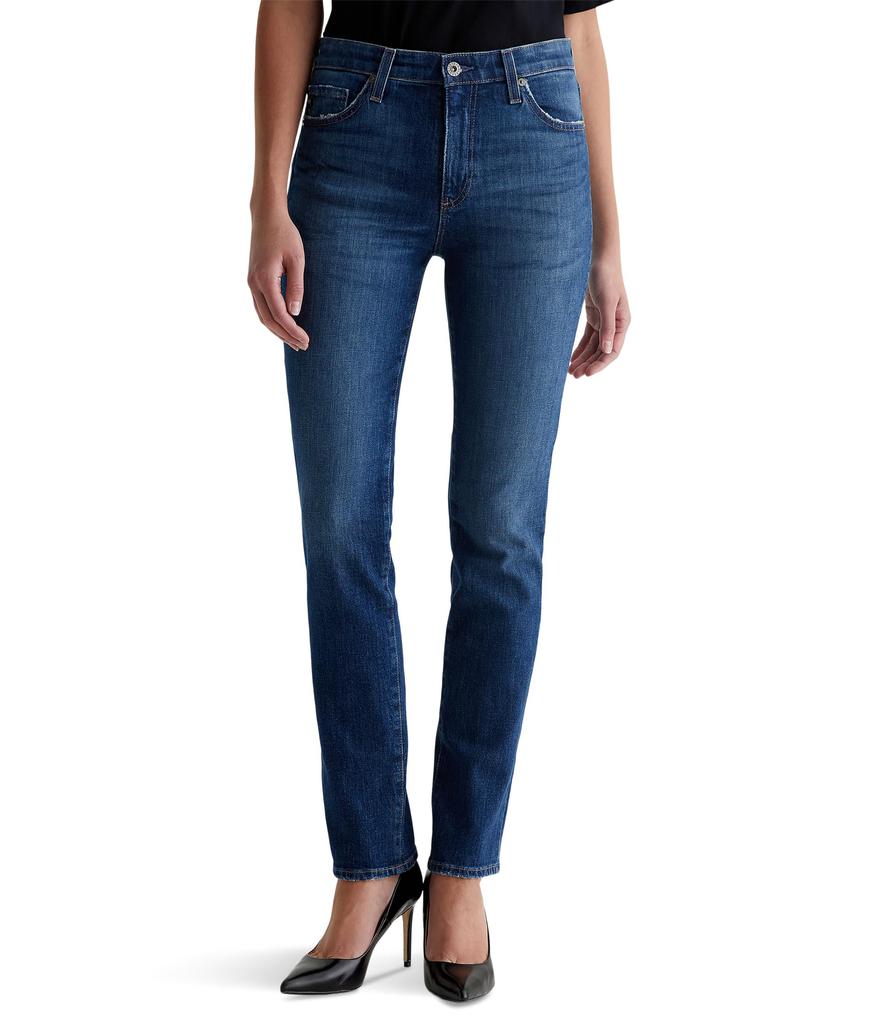 AG Jeans Mari Mid-Rise Slim Straight Jeans in Mykonos