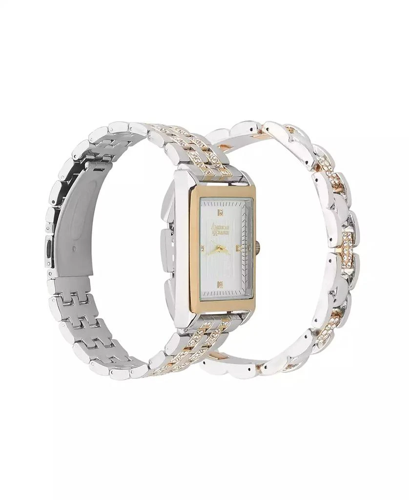 American Exchange Men's Crystal Bracelet Watch 33mm Gift Set 5