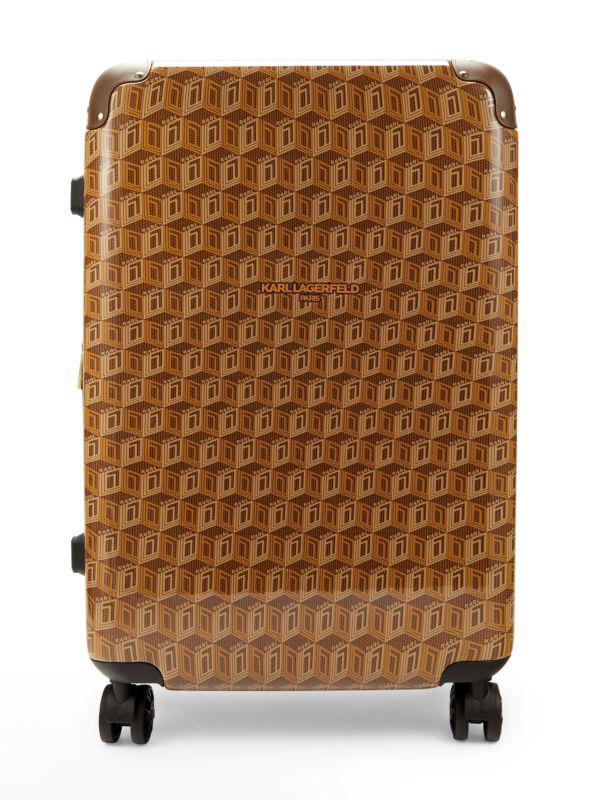 Karl Lagerfeld Paris 28-Inch Diamond Monogram Spinner Suitcase