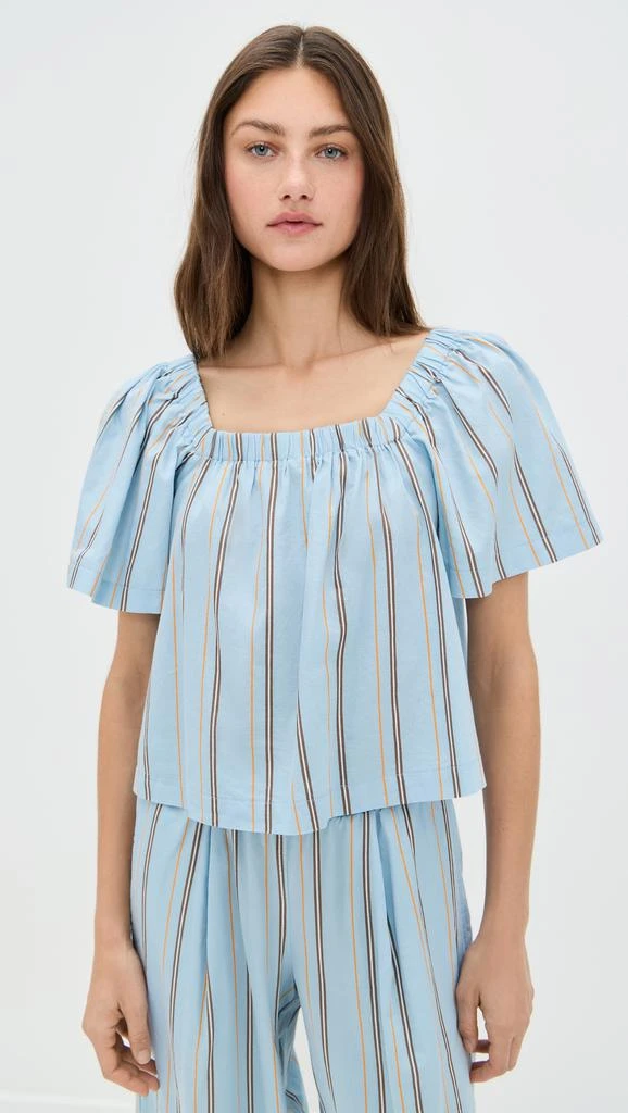 Stateside Column Stripe Poplin Swing Top 1