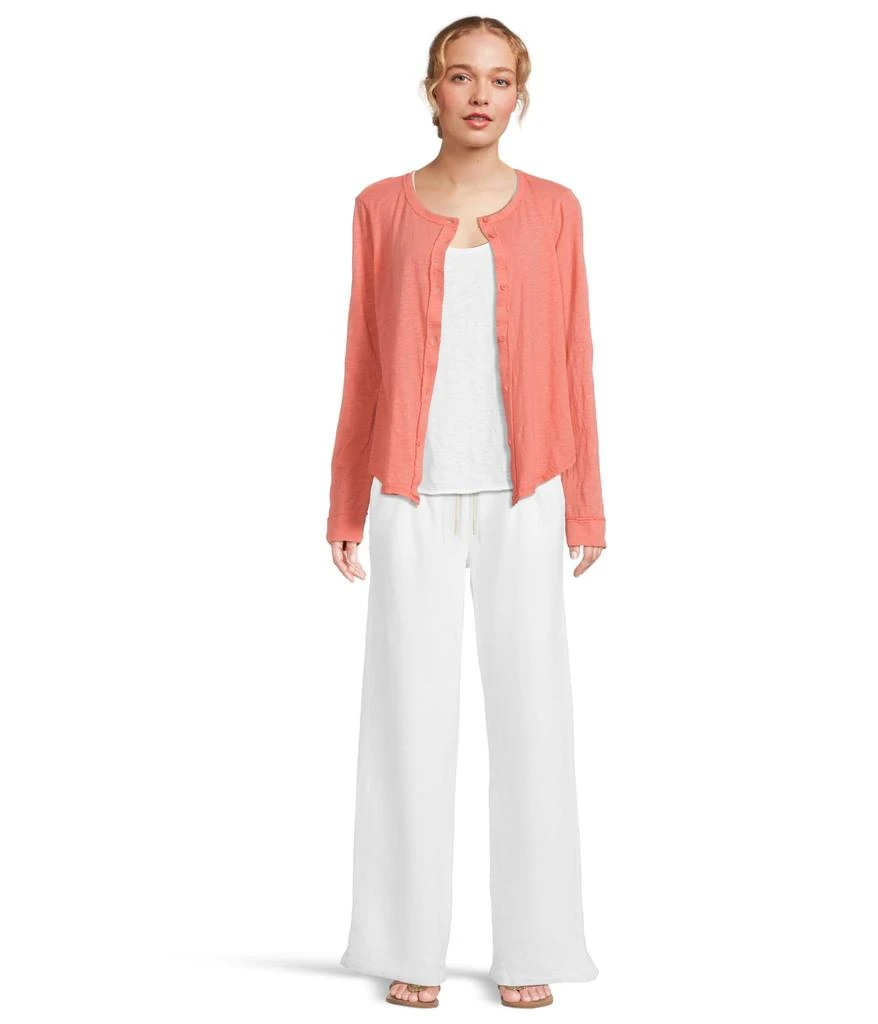 Mod-o-doc Long Sleeve Exposed Seams Button-Up Slim Cardigan 5