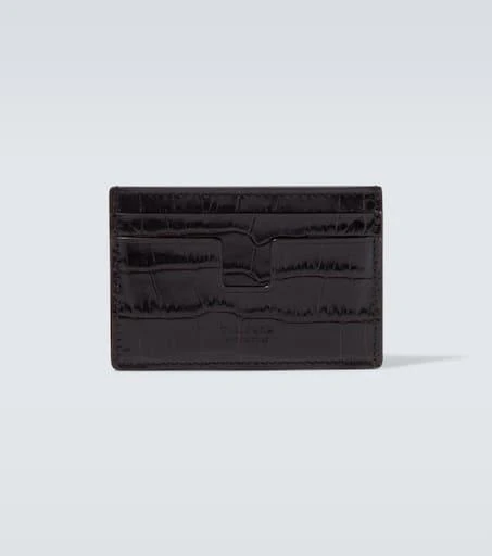 Tom Ford Croc-effect patent leather card holder