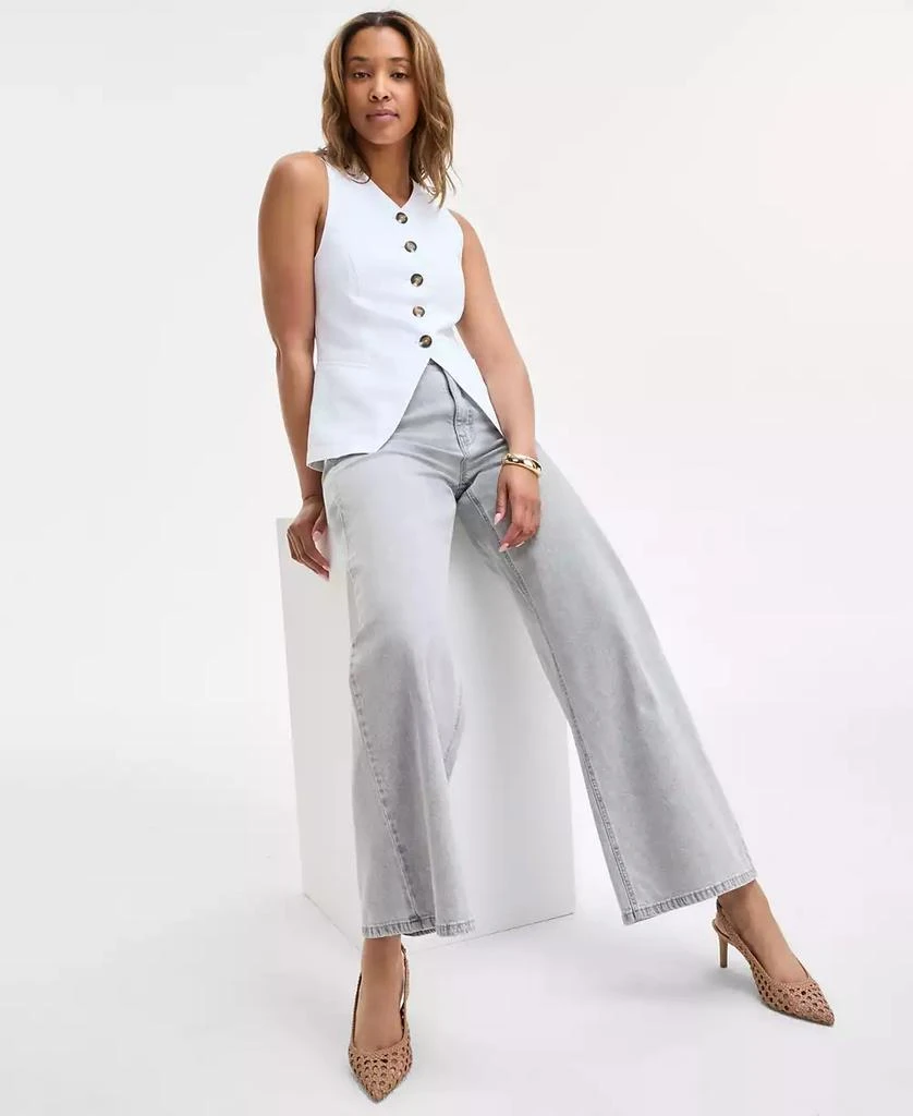 On 34th Women's Linen-Blend Longline Vest, Exclusively at Macy's 2