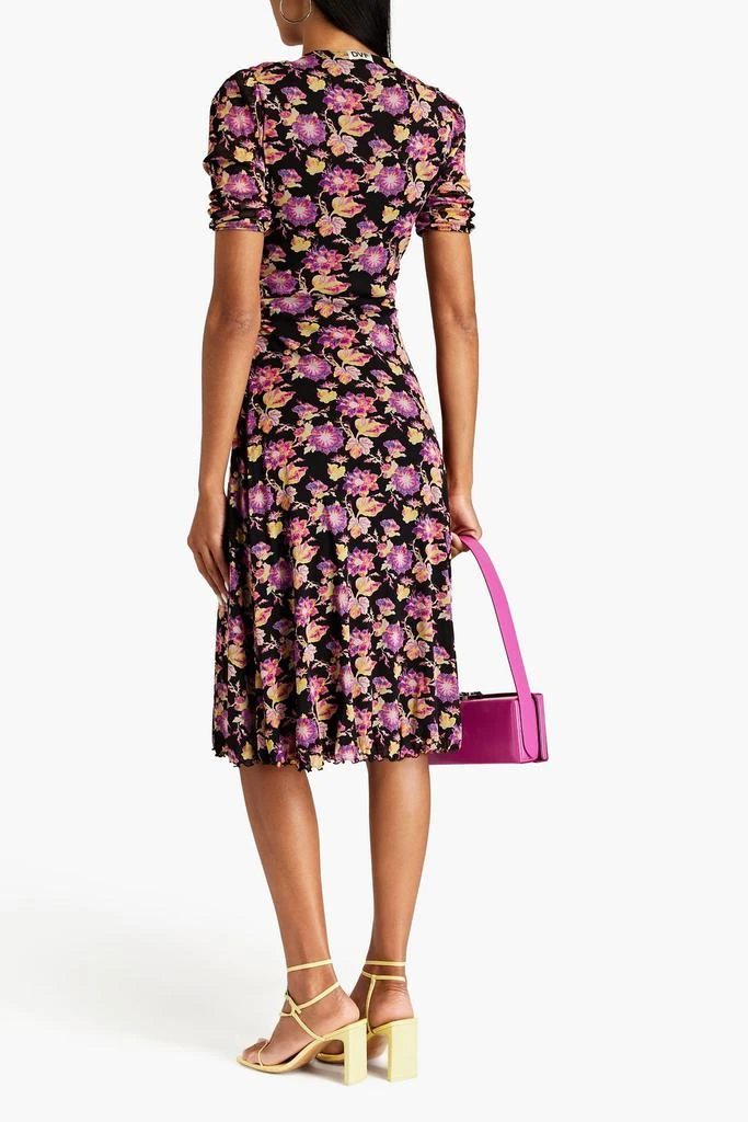 Diane von Furstenberg Koren ruched floral-print stretch-mesh midi dress 3