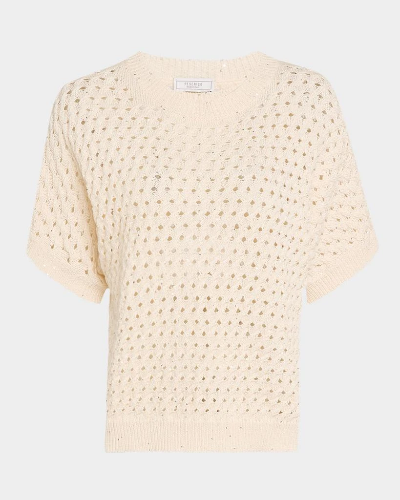 Peserico Sequin-Embellished Open Knit Sweater 1