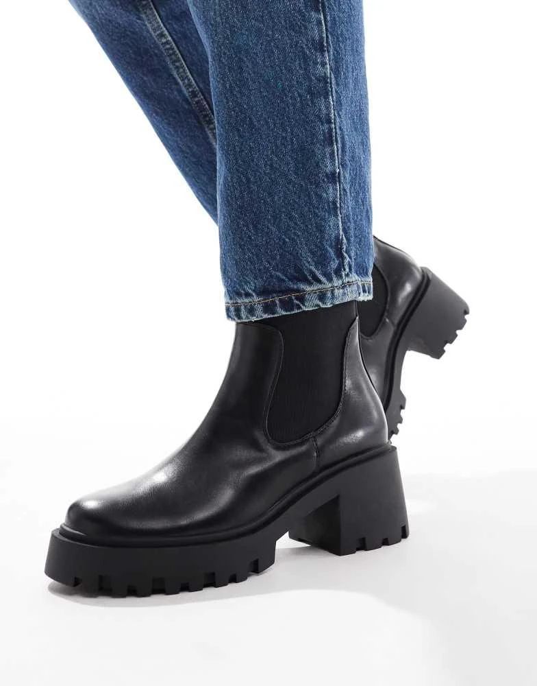 ASOS ASOS DESIGN Wide Fit Rowan chunky chelsea boots in black 1