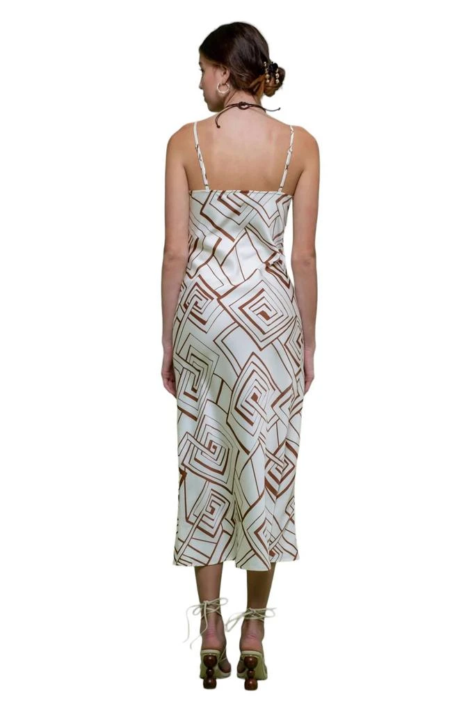 Blu Pepper Geo Midi Dress In Ivory 2