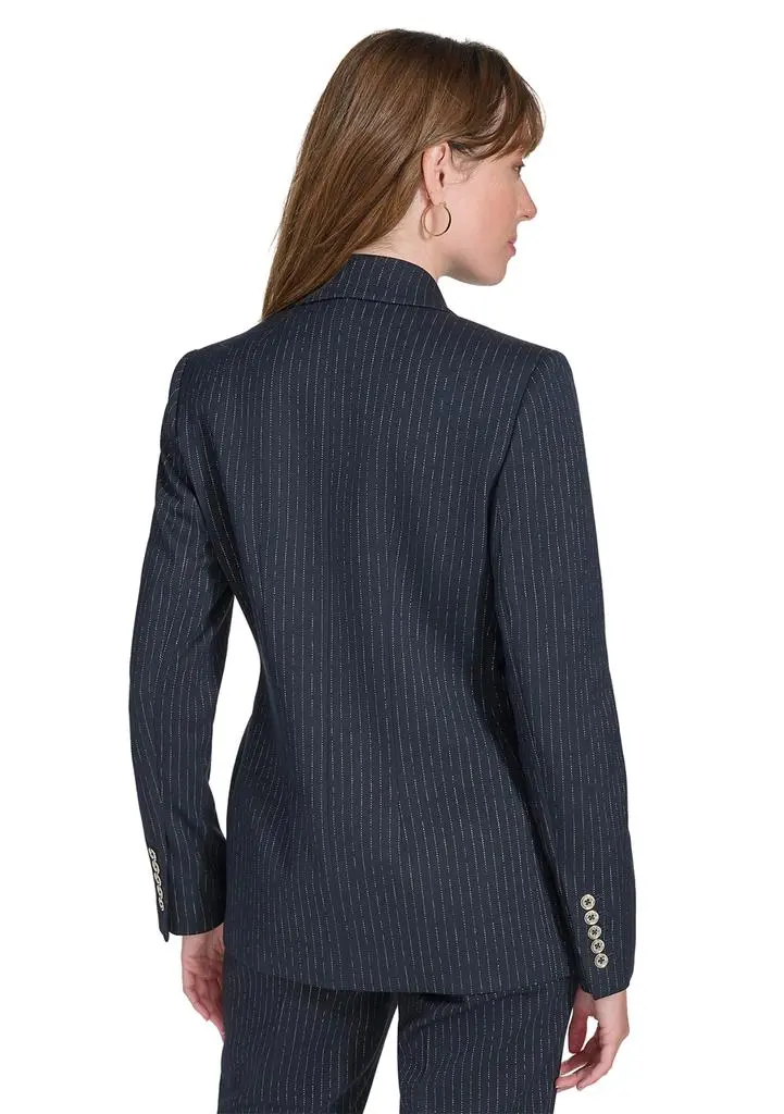 Tommy Hilfiger Women's Double Breaster Lurex Pinstripe Blazer 2