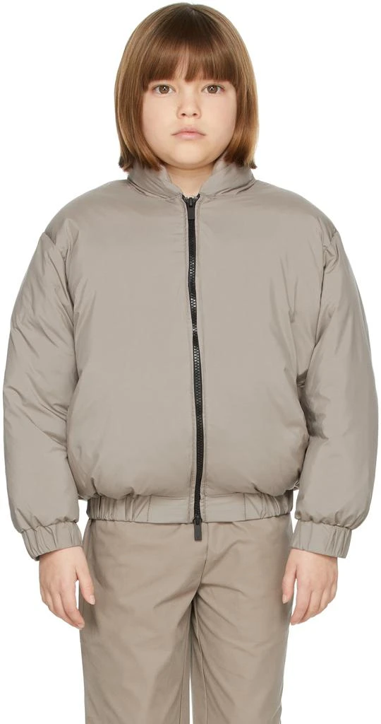 Essentials Kids Taupe Puffer Jacket 2
