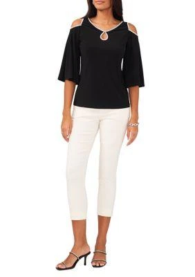 MSK Womens Cold Shoulder Keyhole Neck Top 3