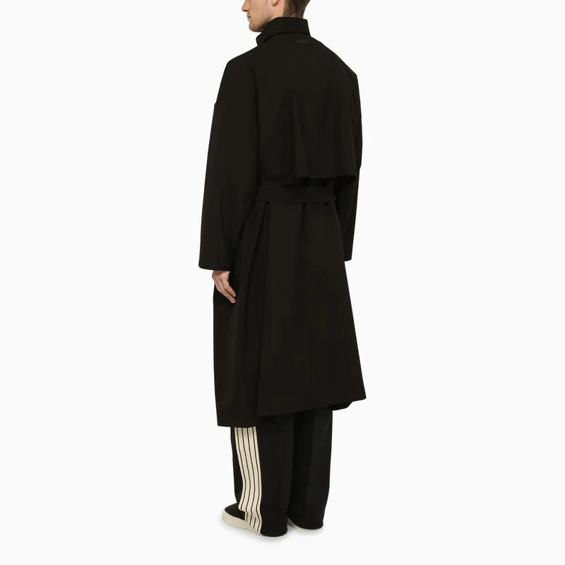 Fear of god Black wool trench coat with high collar 3