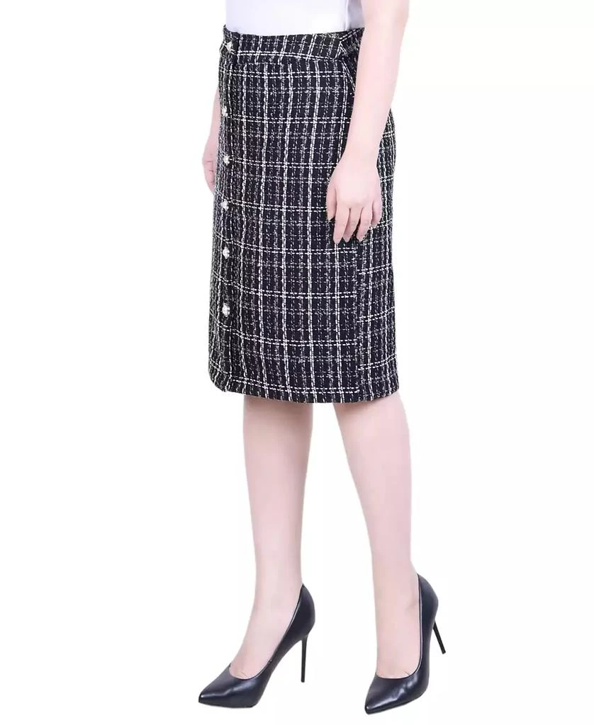 NY Collection Petite Slim Tweed Double Knit Knee Length Skirt 3