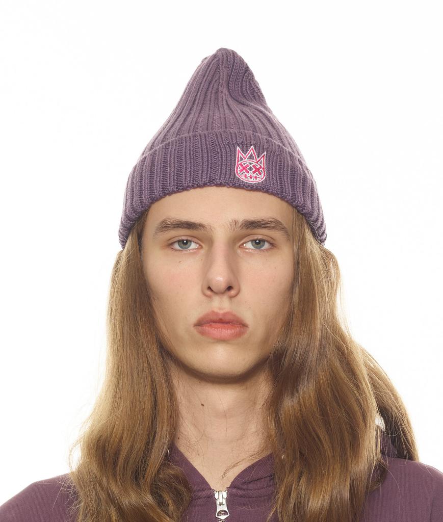 Cult of Individuality KNIT HAT W/ MAGENTA AND WHITE