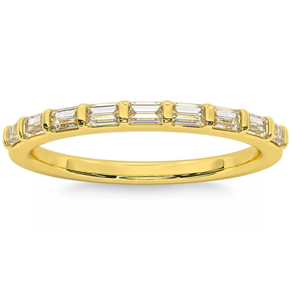 Pompeii3 1/3Ct Baguette Cut Wedding Ring Anniversary Band 14k Gold Lab Grown 6