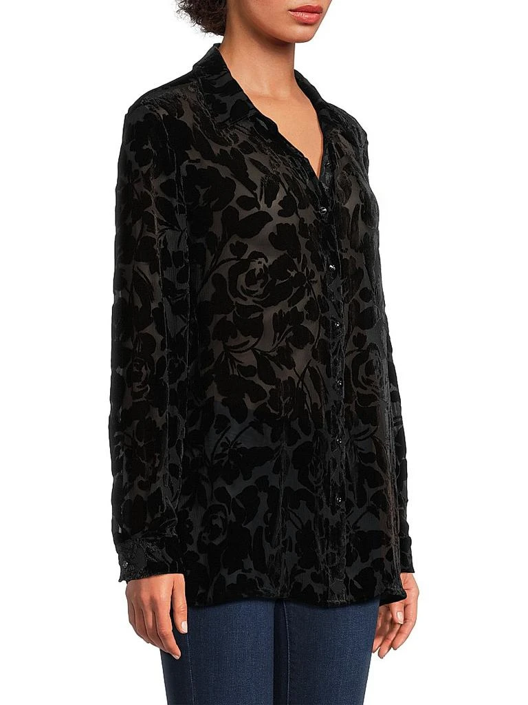 Johnny Was Axelle Floral Velvet Burnout Shirt 4