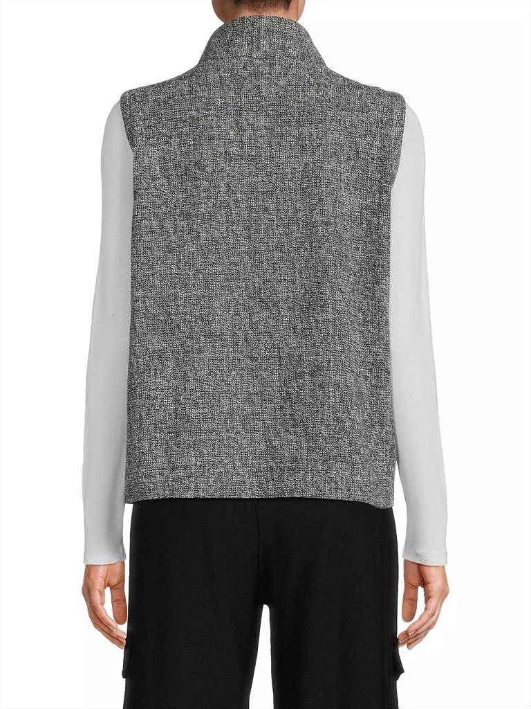 Eileen Fisher Stand Collar Tweed Vest 5