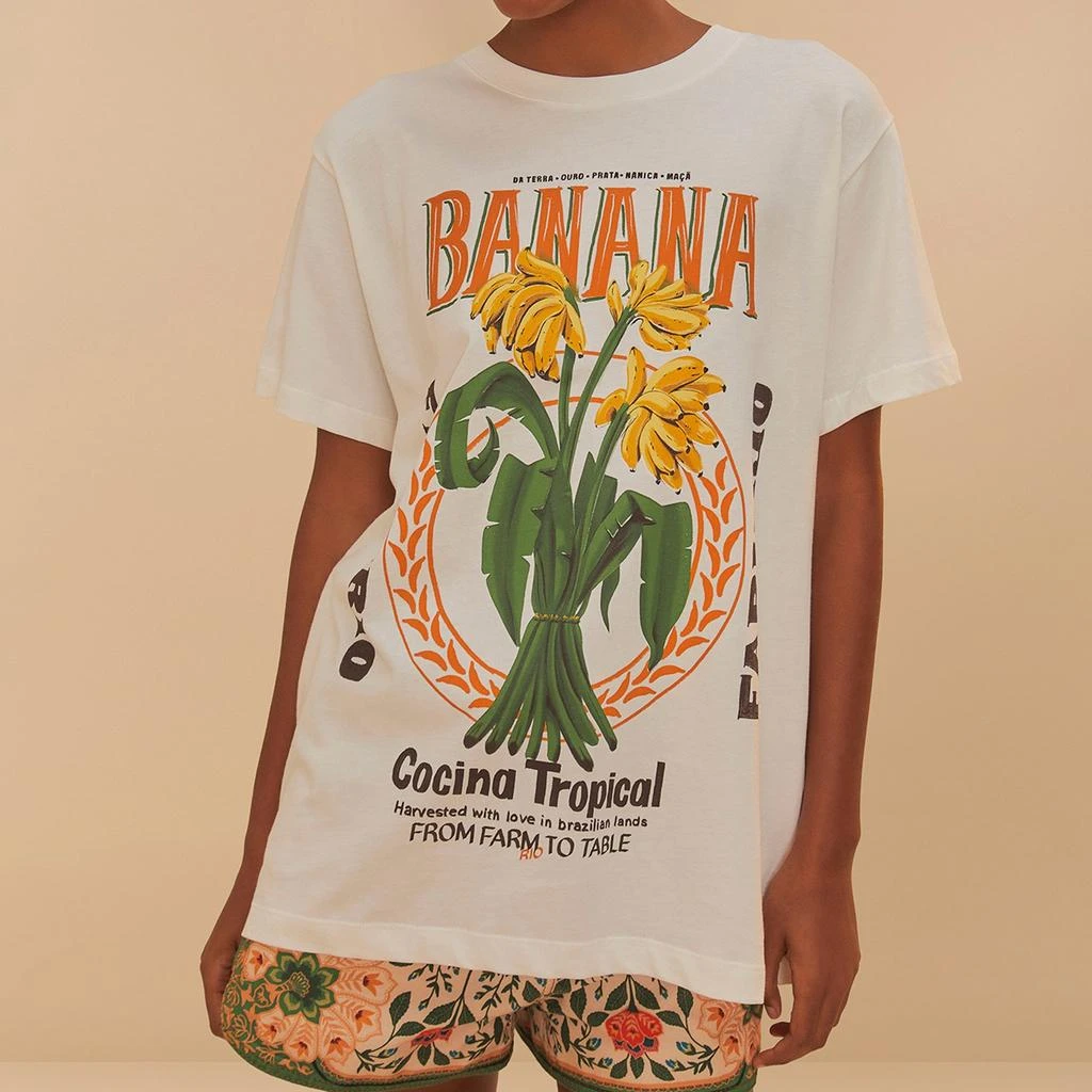 Farm Rio Banana Cocina Relaxed Cotton-Jersey T-Shirt 1
