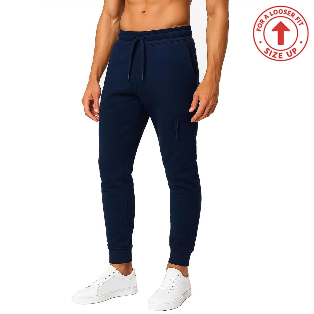 Blu Rock Men's Slim Fit Tech Fleece Jogger Pants With Zipper Pocket