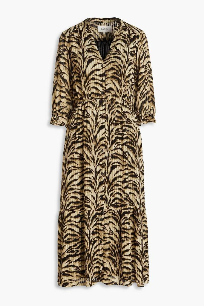 BA&SH Iriz jacquard midi shirt dress 1