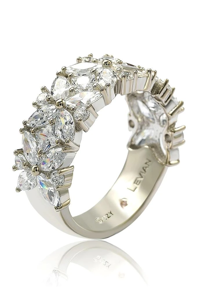 Suzy Levian Multicut Cubic Zirconia Floral Eternity Ring 9
