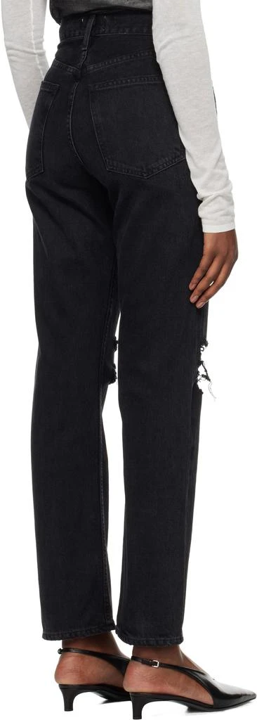 AGOLDE Black 90's Pinch Waist High Rise Straight Jeans 3
