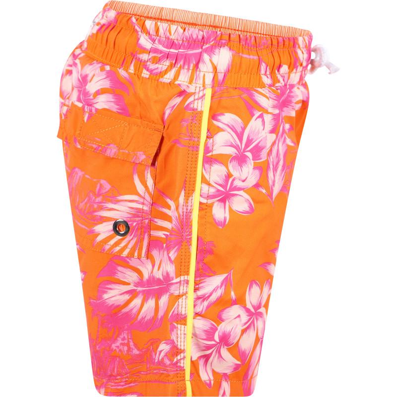 BANANA MOON Tropical leaves drawstring swimming trunks in orange