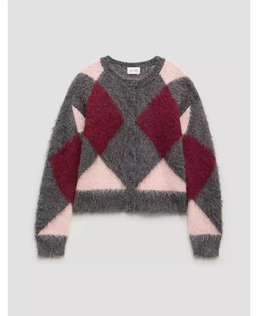 Hush Women
s Brushed Argyle Knitted Cardigan 2